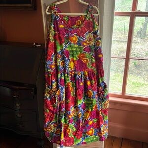 Vintage Plus Size Floral Multicolor Women's Dress